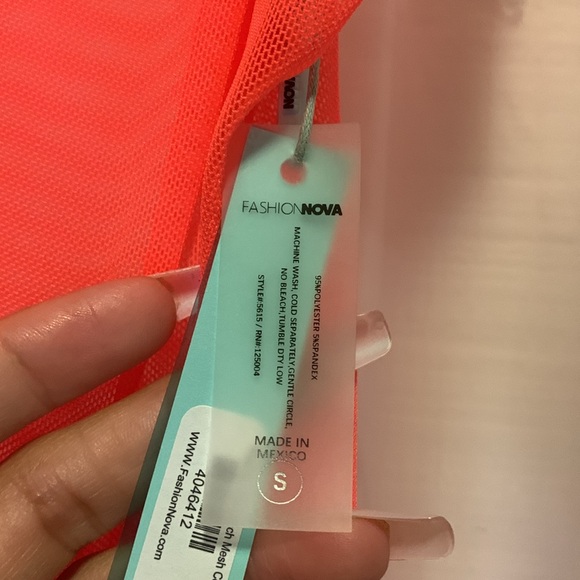 Fashion Nova Neon Mesh Cover Up - Picture 3 of 3